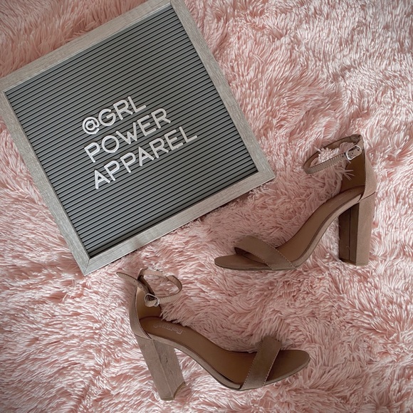 Brash Shoes - 🆕 Ankle Strap Suede Block Heels in Taupe